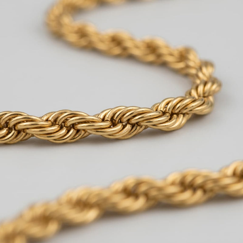 Lucca Rope Chain in Silver — 3mm stainless steel rope chain necklace