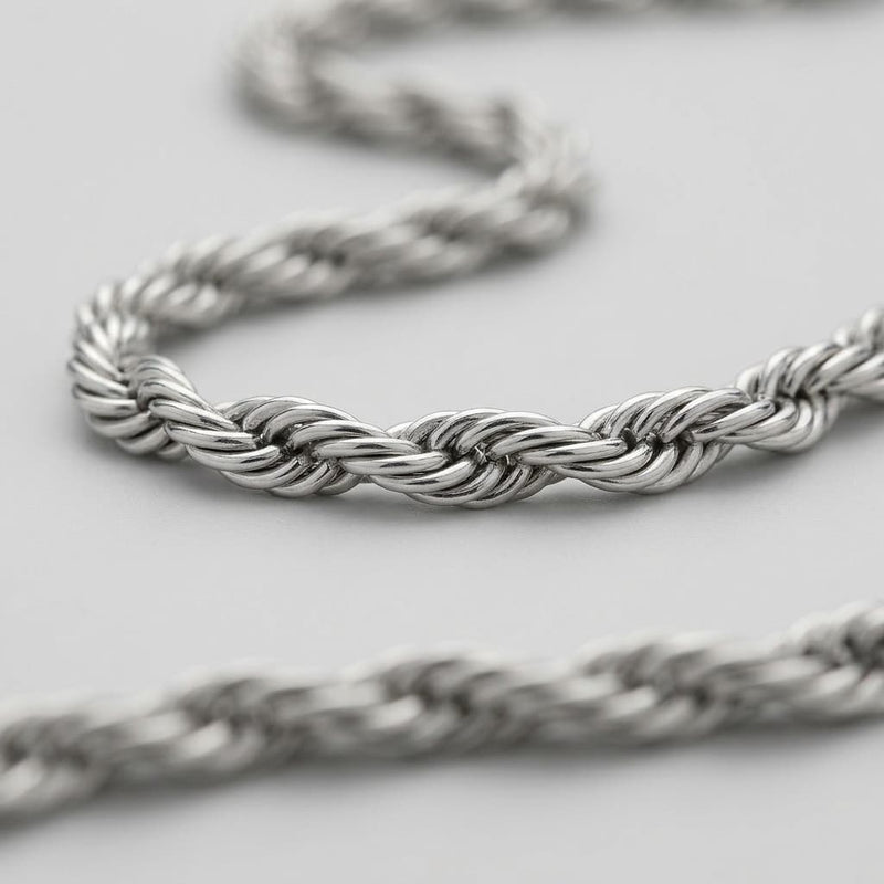 Lucca Rope Chain in Gold — 3mm stainless steel rope chain necklace