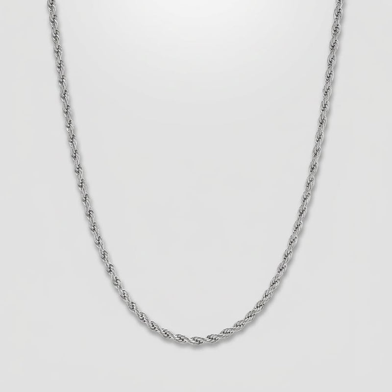 Lucca Rope Chain in Gold — 3mm stainless steel rope chain necklace