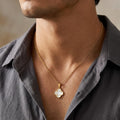 Portofino Clover Necklace — gold-tone clover pendant necklace in black, green, white and red