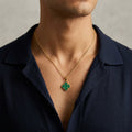 Portofino Clover Necklace — gold-tone clover pendant necklace in black, green, white and red