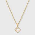 Portofino Clover Necklace in White — gold-tone clover pendant necklace