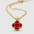 Portofino Clover Necklace — gold-tone clover pendant necklace in black, green, white and red