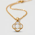 Portofino Clover Necklace — gold-tone clover pendant necklace in black, green, white and red